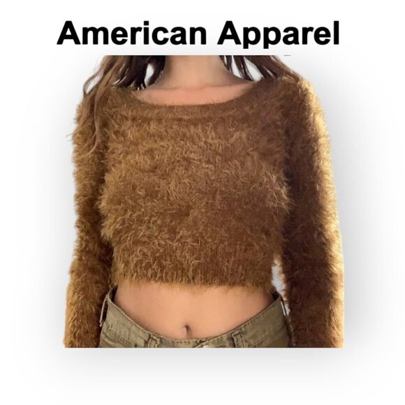 American Apparel Fuzzy Crop Sweater XS - Picture 1 of 7